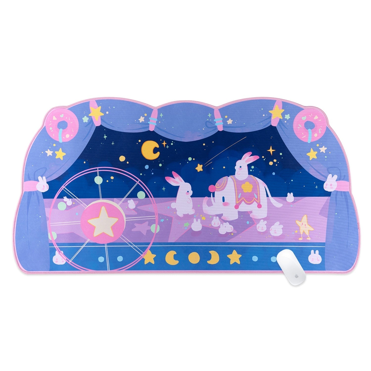 Bunny Circus Moon Extra Large Desk Mouse Pad